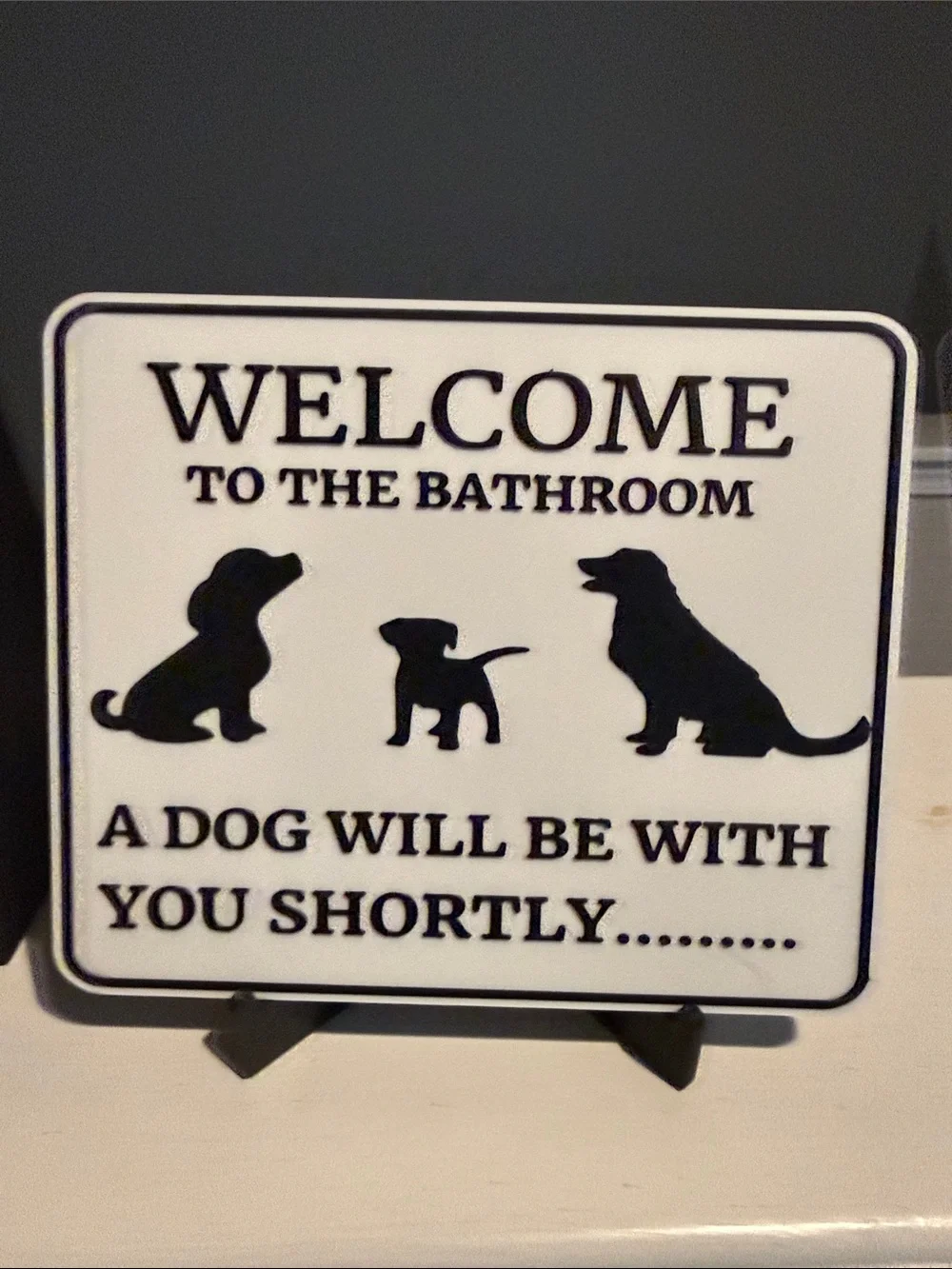 Welcome to the Bathroom Dog Signs - Black & White